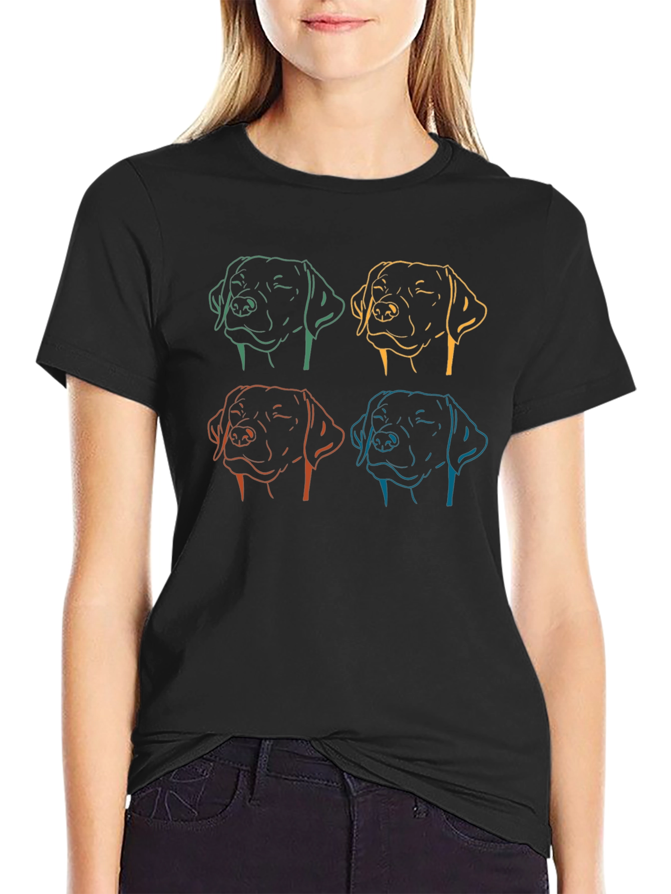 Dog Line Art Graphic Tee - Unisex