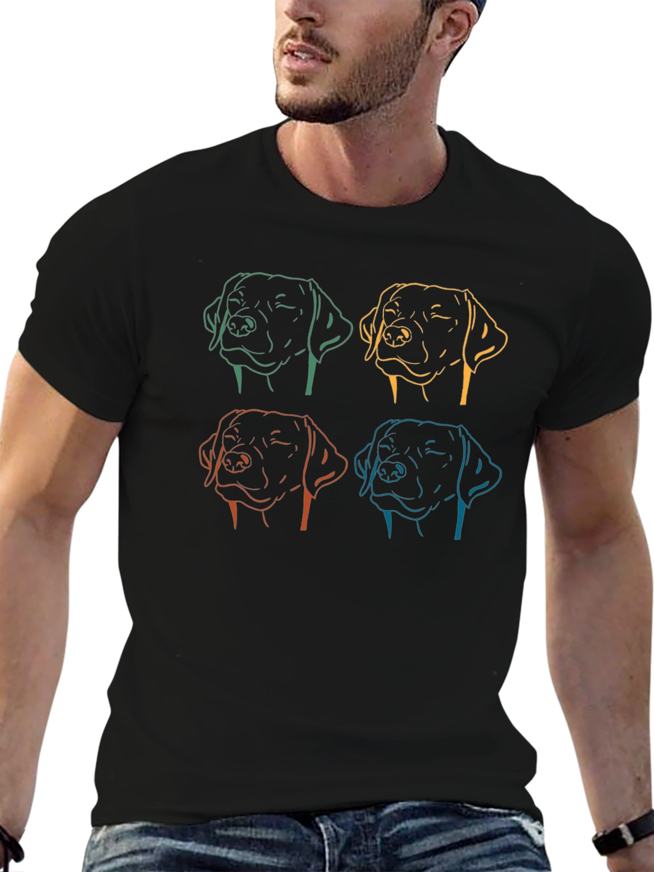 Dog Line Art Graphic Tee - Unisex