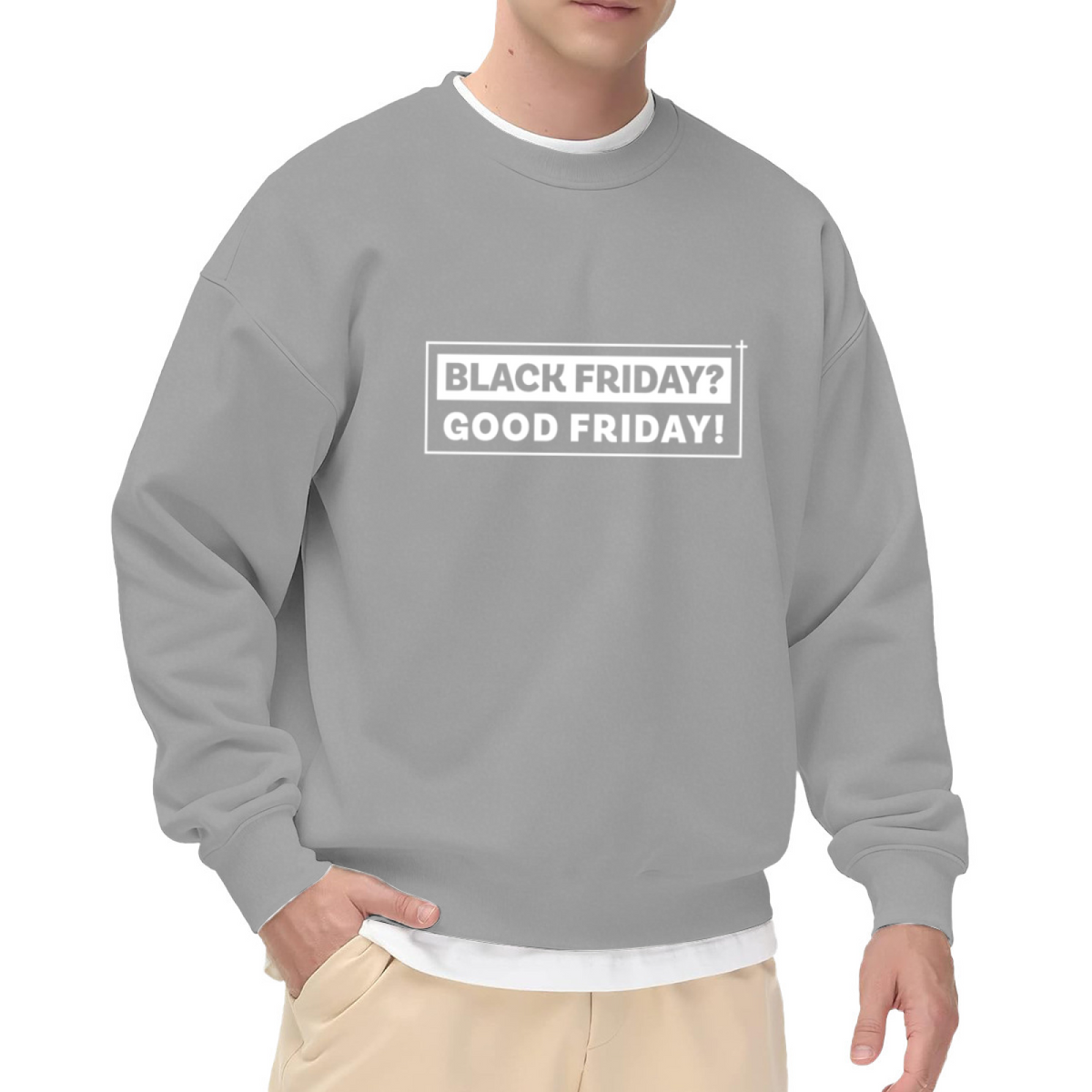 Black Friday Good Friday Crewneck Sweatshirt - Funny Holiday Shopping Pullover