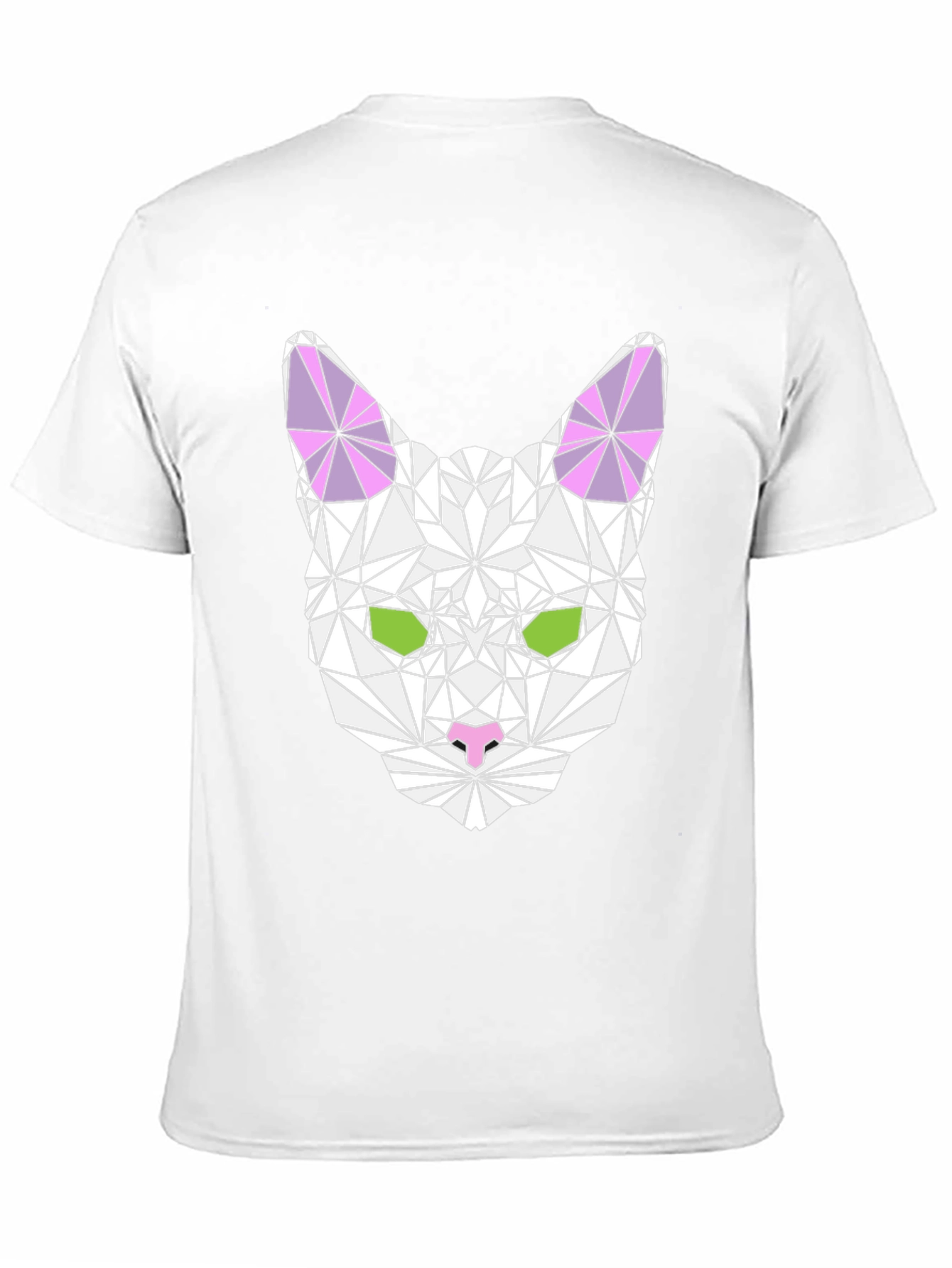 Geometric Cat Graphic Tee - Stylish & Unique