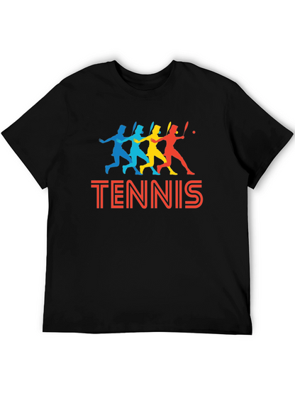 Retro Tennis Player Graphic T-Shirt