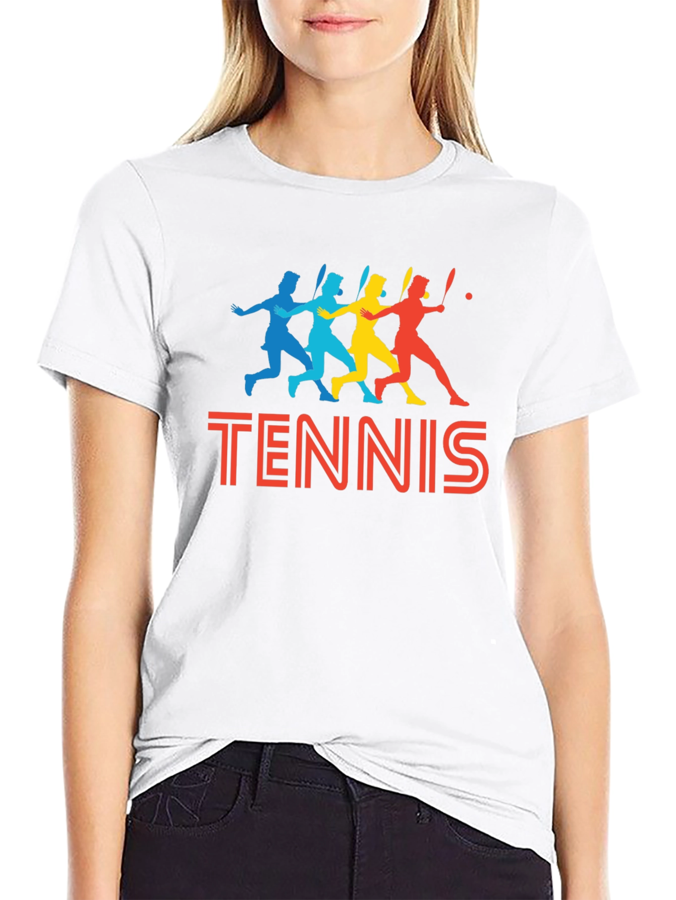 Retro Tennis Player Graphic T-Shirt