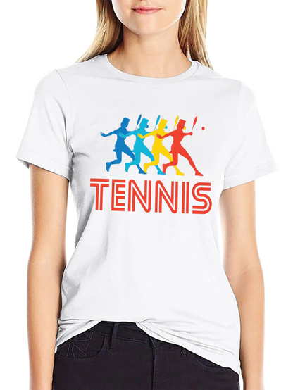 Retro Tennis Player Graphic T-Shirt