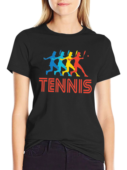 Retro Tennis Player Graphic T-Shirt