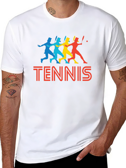 Retro Tennis Player Graphic T-Shirt