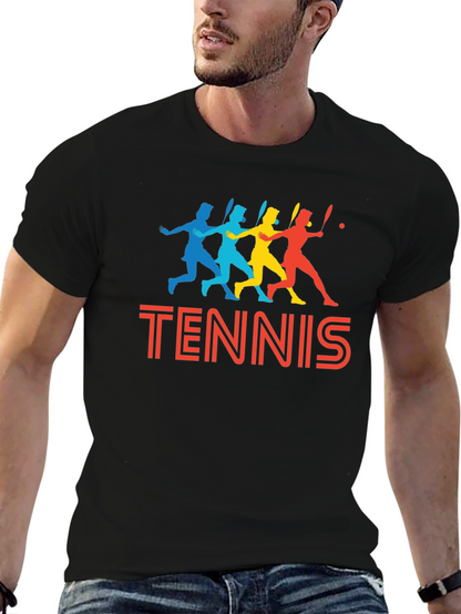 Retro Tennis Player Graphic T-Shirt