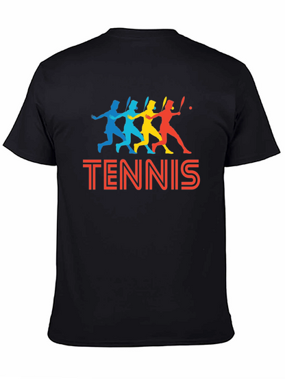 Retro Tennis Player Graphic T-Shirt