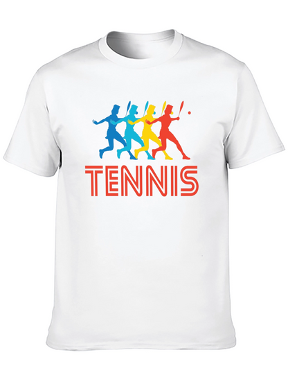 Retro Tennis Player Graphic T-Shirt