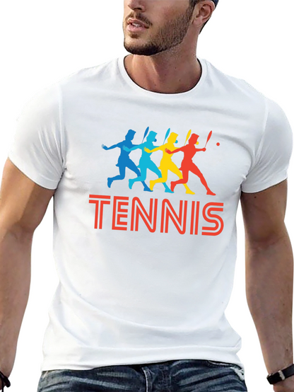 Retro Tennis Player Graphic T-Shirt