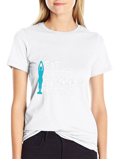 Eat Sleep Swimming Repeat Black T-Shirt