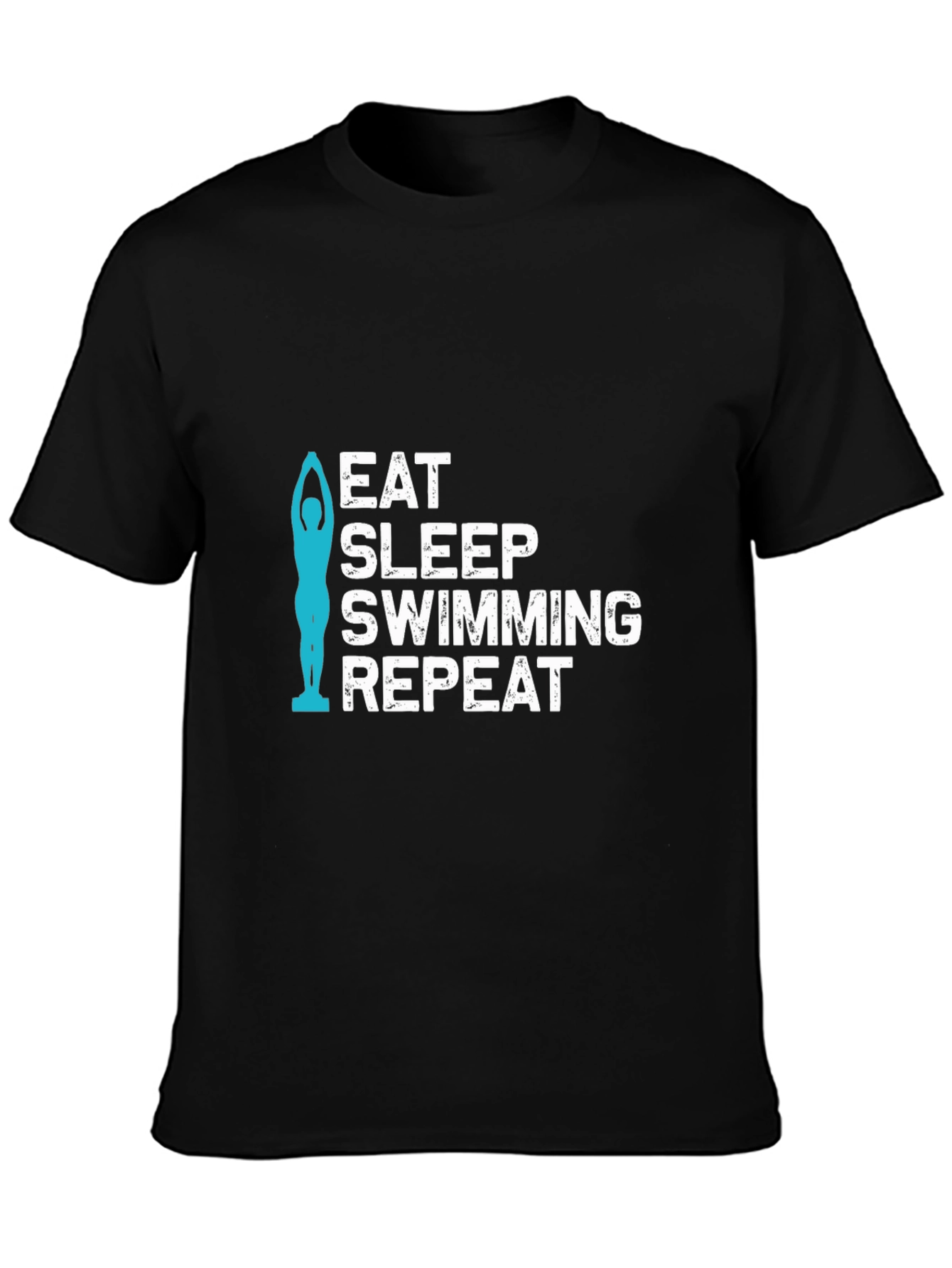 Eat Sleep Swimming Repeat Black T-Shirt