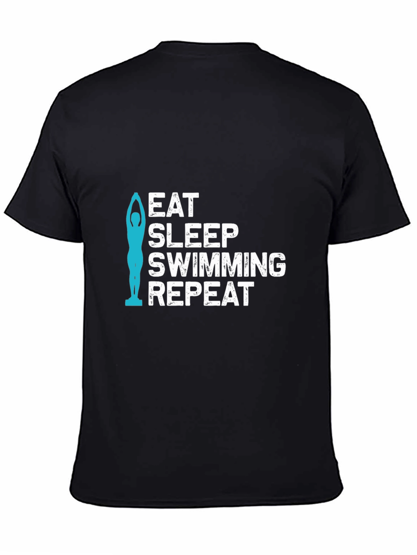 Eat Sleep Swimming Repeat Black T-Shirt