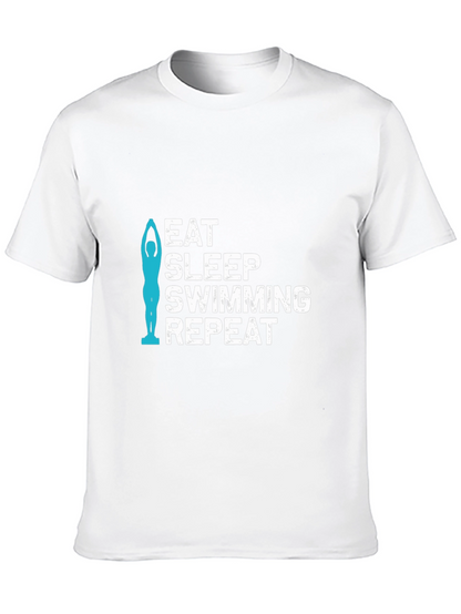 Eat Sleep Swimming Repeat Black T-Shirt