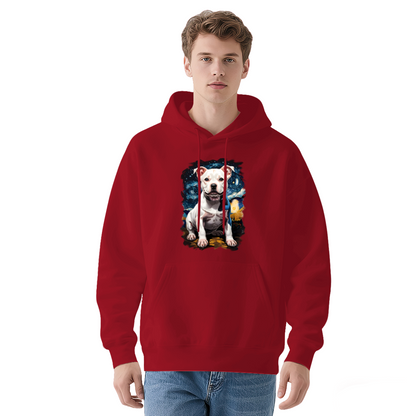 Starry Night White Pit Bull Terrier Dog Hoodie