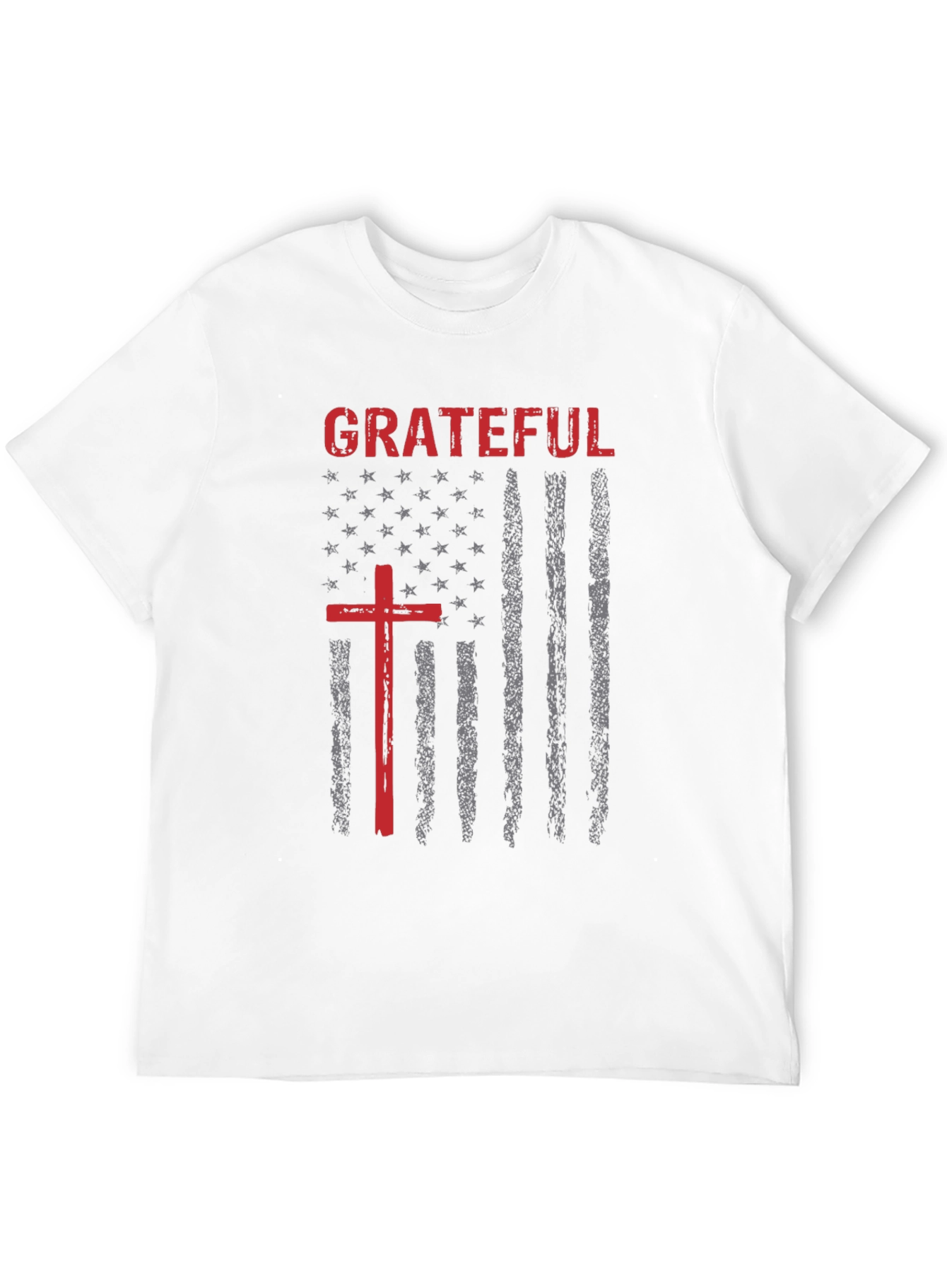 Grateful Cross Graphic Print Crew Neck T-Shirt