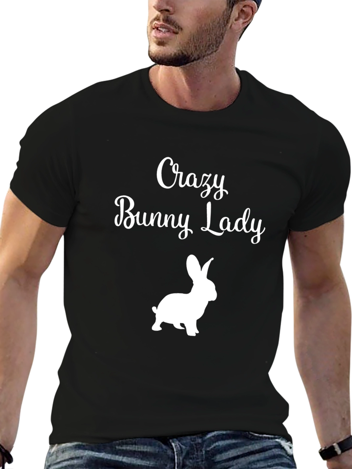 Crazy Bunny Lady Graphic T-Shirt