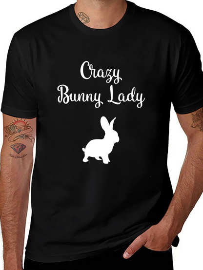 Crazy Bunny Lady Graphic T-Shirt