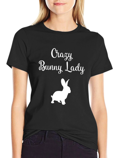 Crazy Bunny Lady Graphic T-Shirt