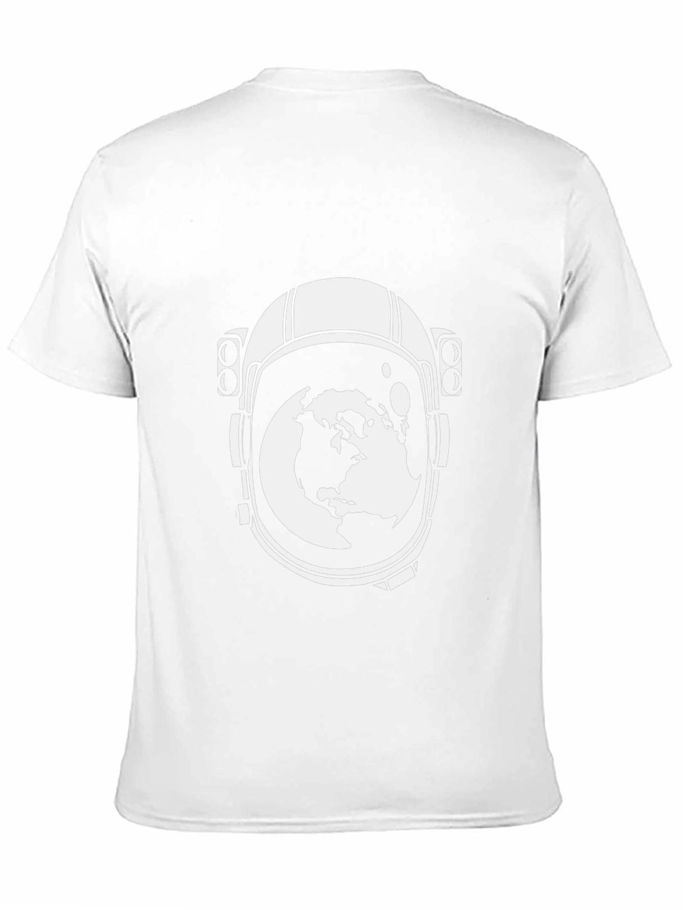 Astronaut Helmet Earth Graphic T-Shirt - Black