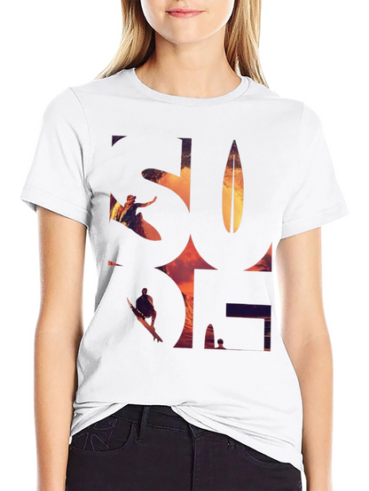 Surf Graphic Tee - Black Cotton T-Shirt