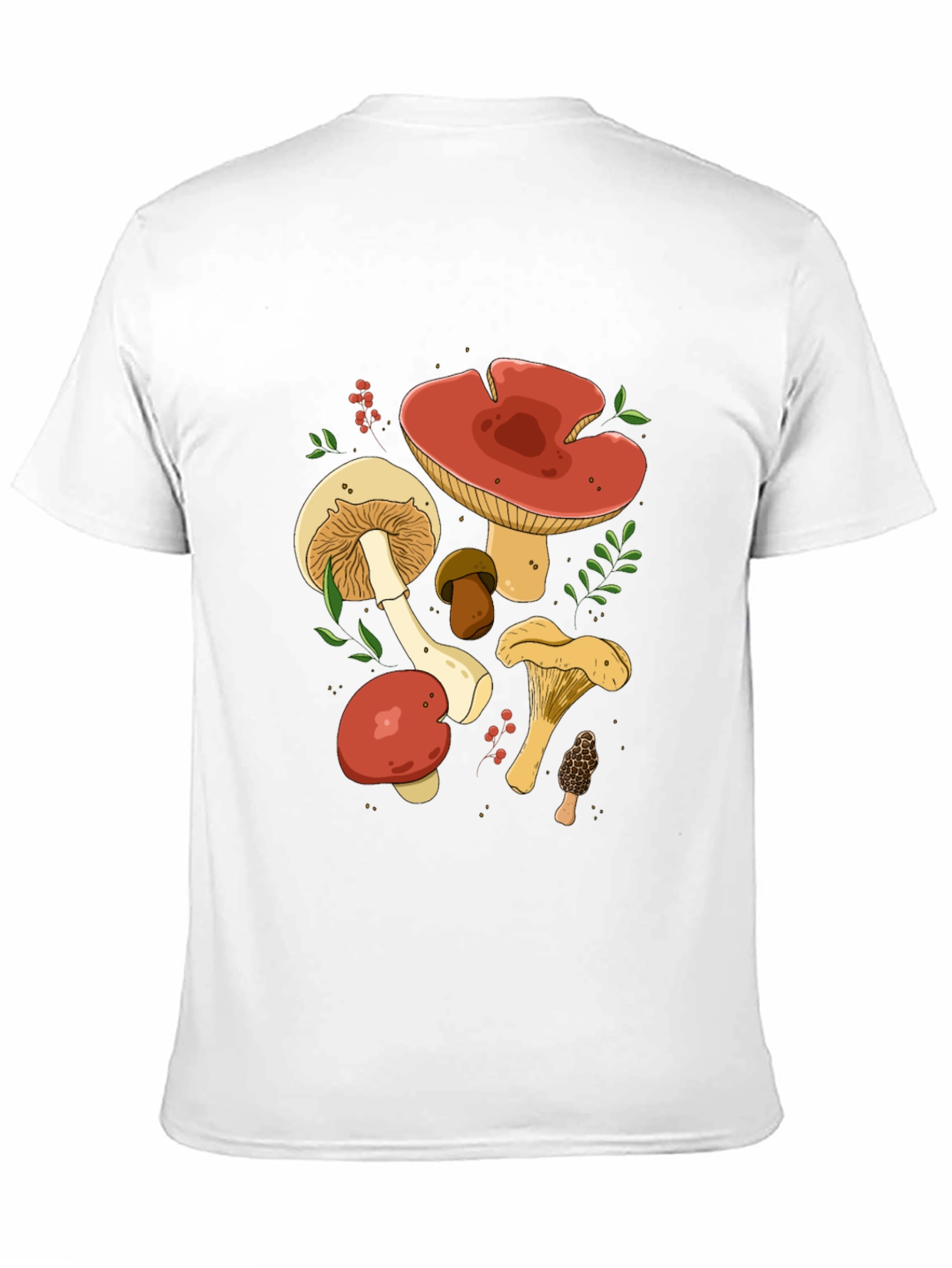 Mushroom Graphic Tee - Black Cotton T-Shirt