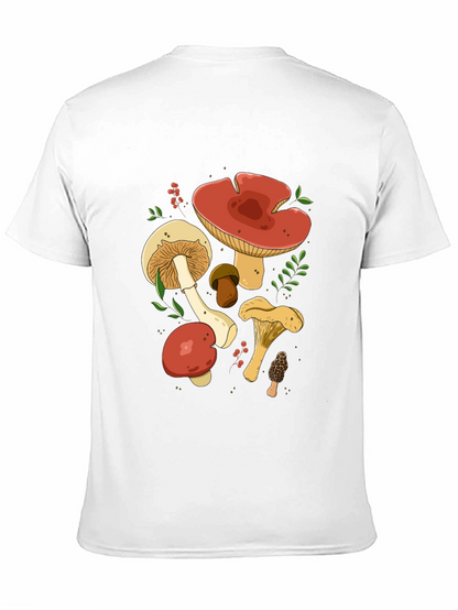 Mushroom Graphic Tee - Black Cotton T-Shirt