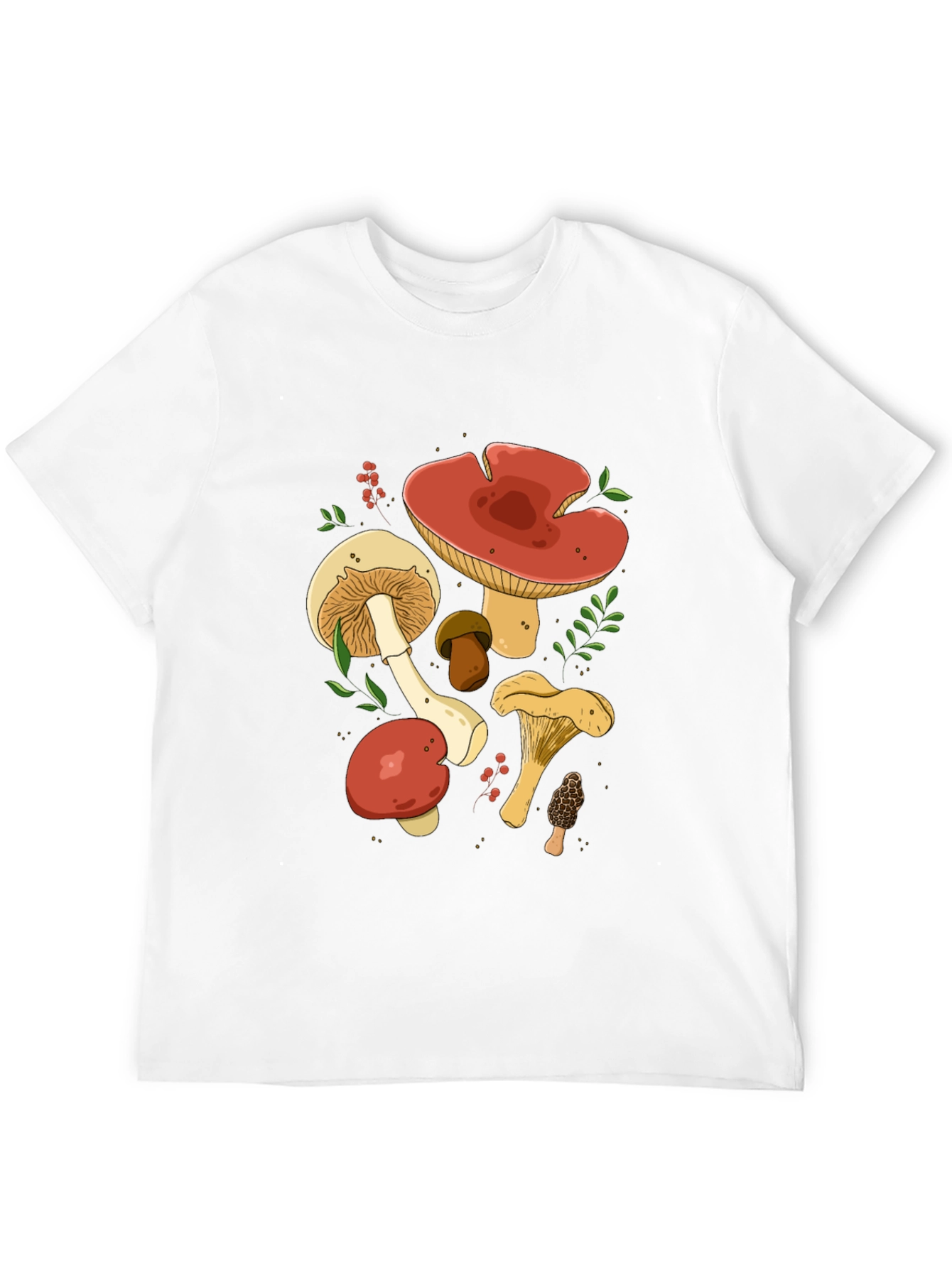 Mushroom Graphic Tee - Black Cotton T-Shirt