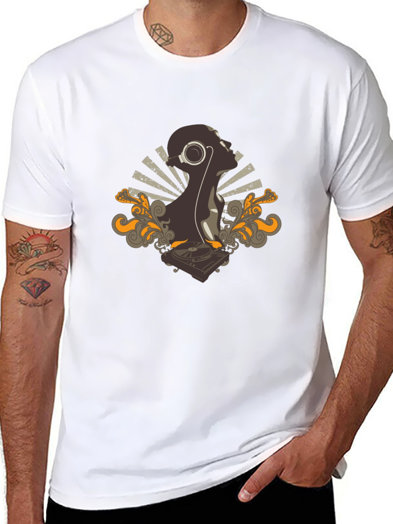DJ Silhouette Graphic Tee - Stylish Black T-Shirt