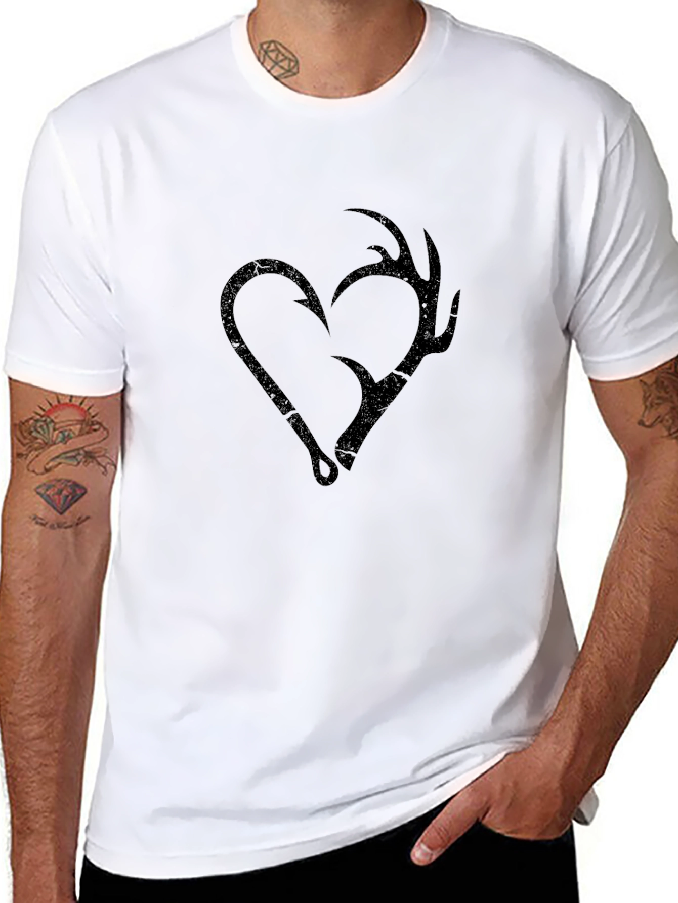Fishing and Hunting Heart T-Shirt