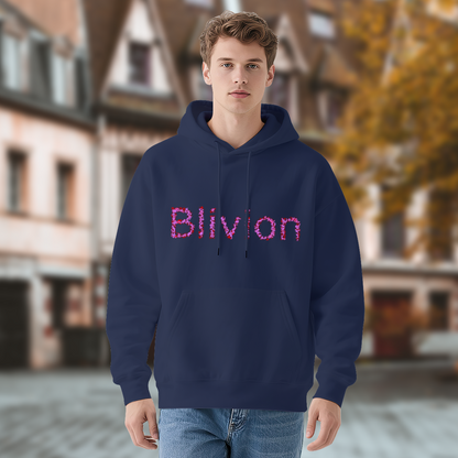 Bivion Abstract Logo Navy Pullover Hoodie