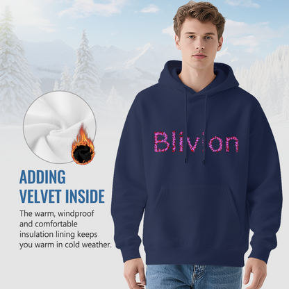 Bivion Abstract Logo Navy Pullover Hoodie