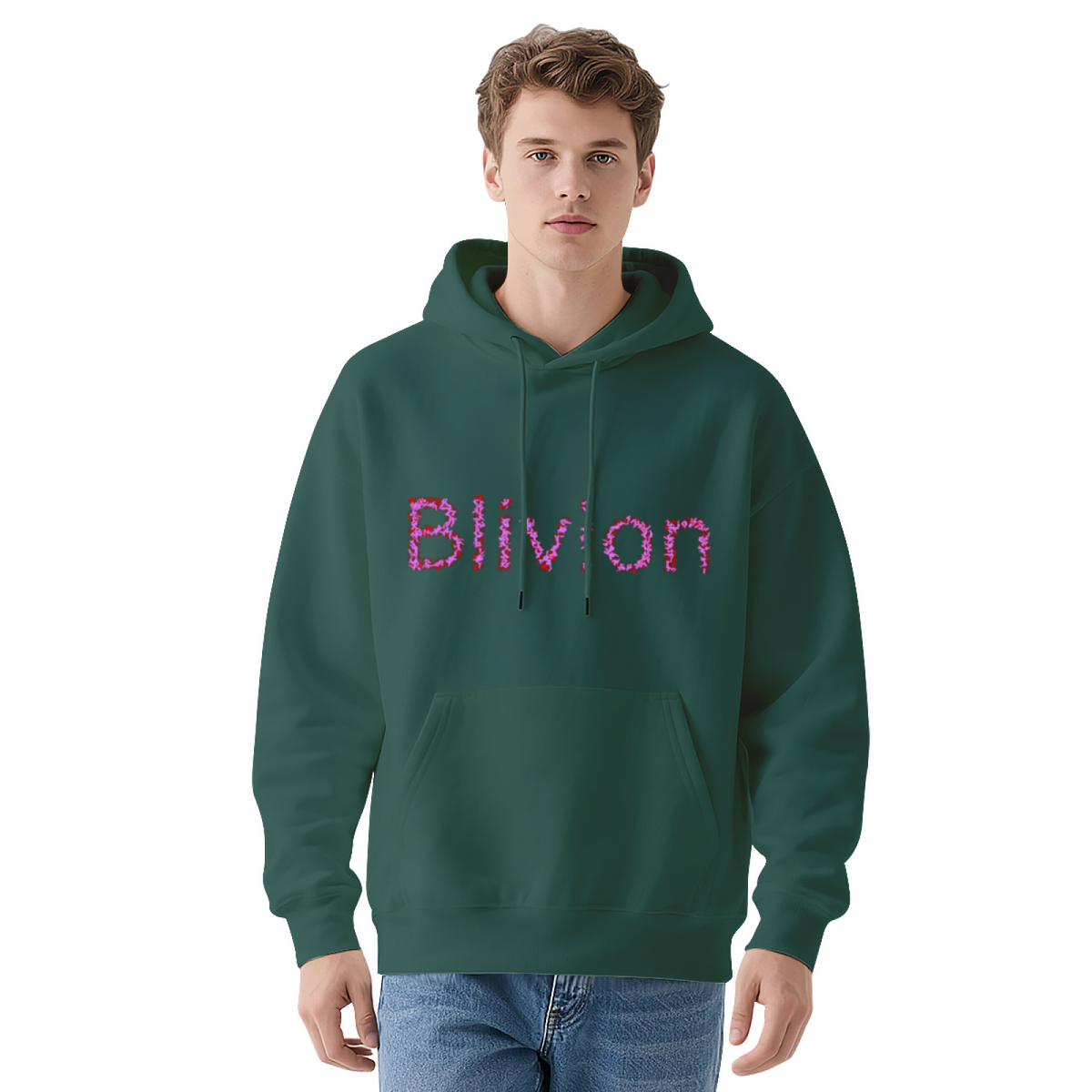 Bivion Abstract Logo Navy Pullover Hoodie