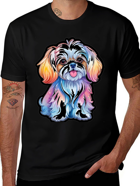 Colorful Shih Tzu Dog Graphic T-Shirt