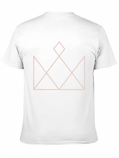 Geometric Crown Graphic T-Shirt - Stylish Black Tee