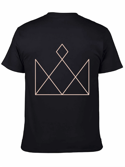 Geometric Crown Graphic T-Shirt - Stylish Black Tee