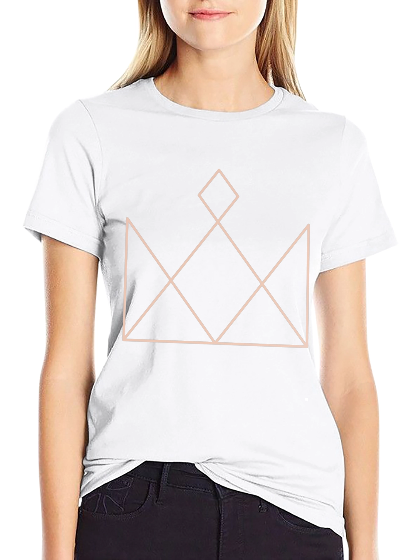 Geometric Crown Graphic T-Shirt - Stylish Black Tee