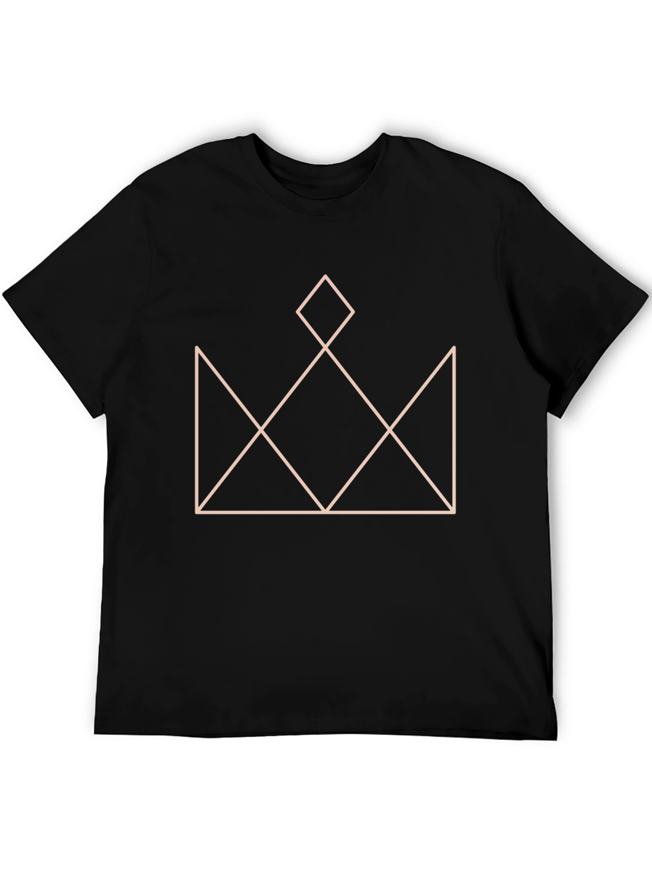 Geometric Crown Graphic T-Shirt - Stylish Black Tee