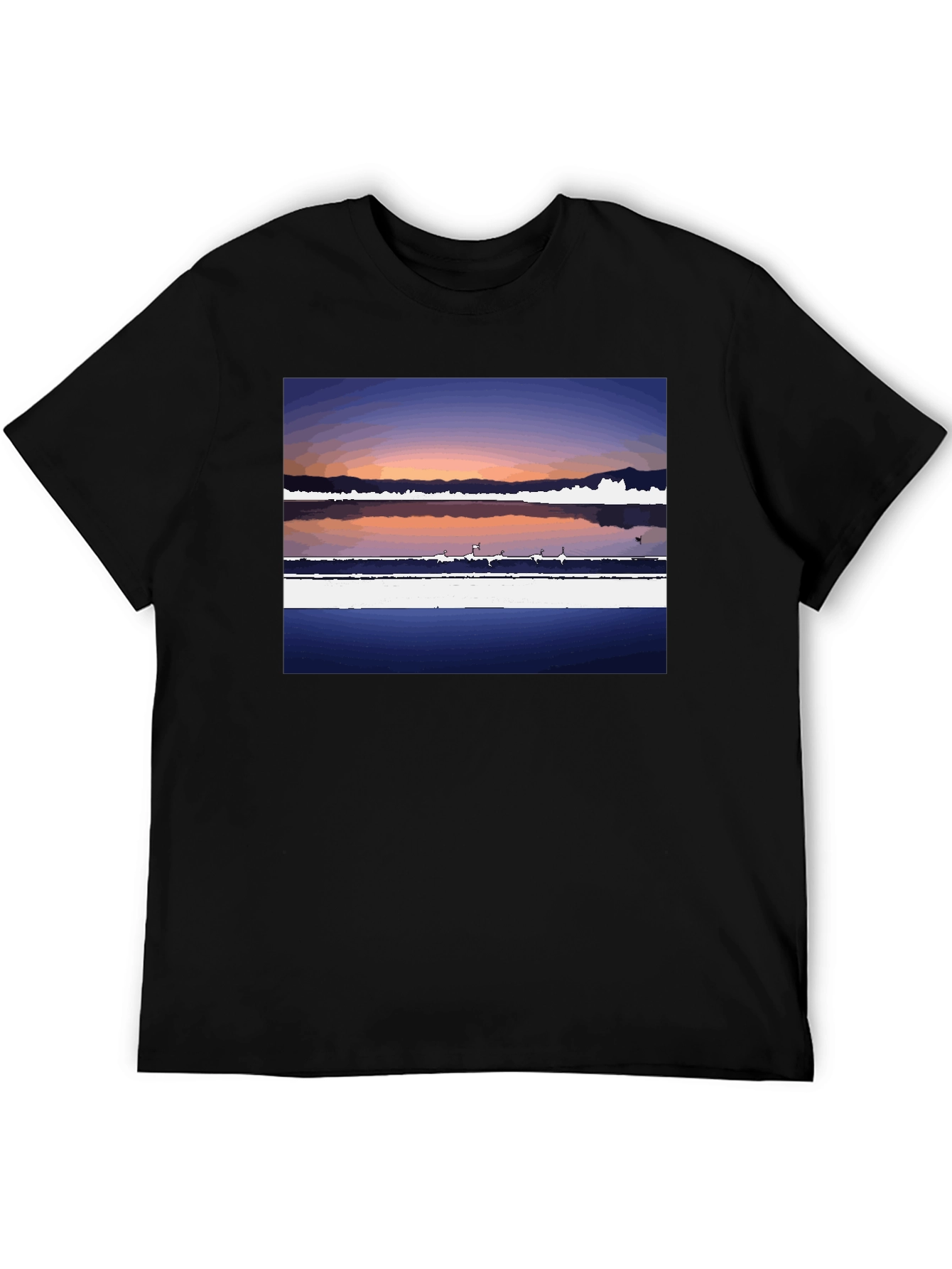 Sunset Reflection Graphic Tee - Modern Style