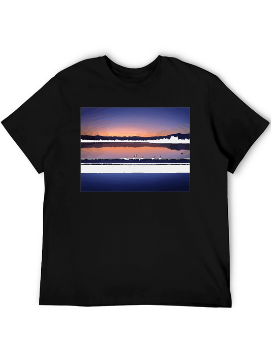 Sunset Reflection Graphic Tee - Modern Style