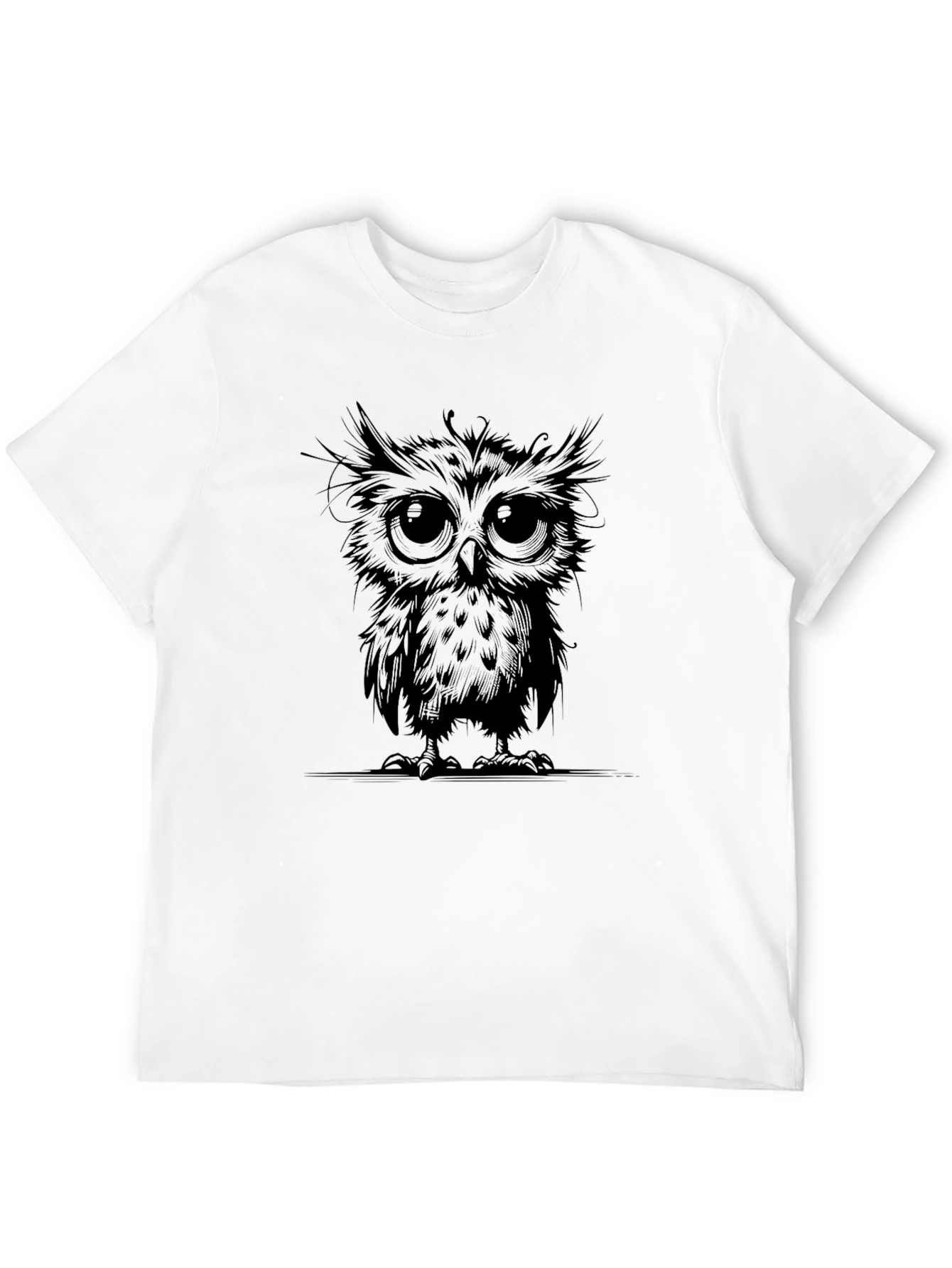 Stylish Owl Graphic Black T-Shirt