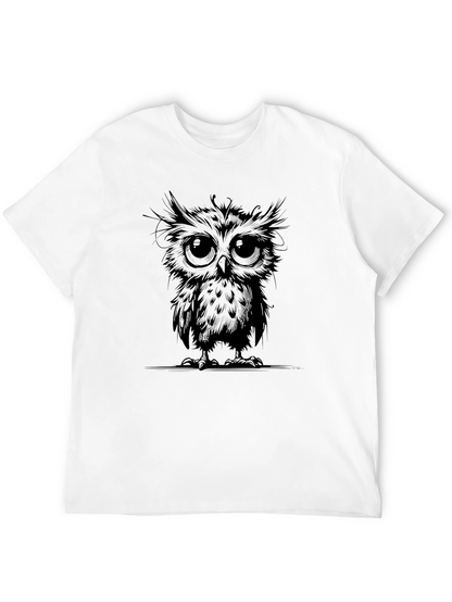 Stylish Owl Graphic Black T-Shirt