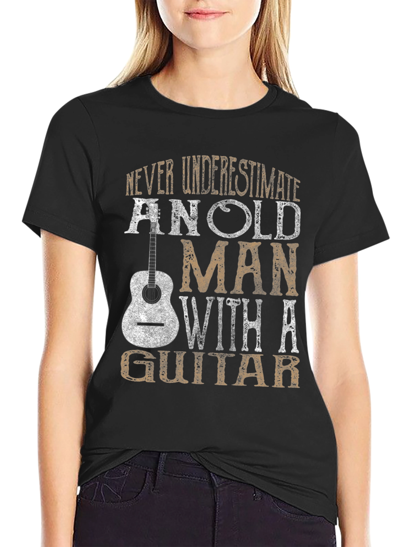 Old Man Guitar T-Shirt - Musician Gift