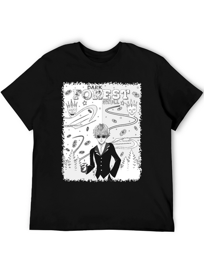 Dark Forest Skull Graphic Print T-Shirt
