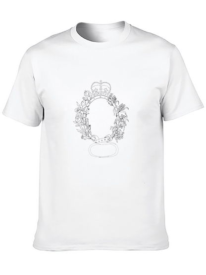 Mens Black Graphic Print Crew Neck T-Shirt