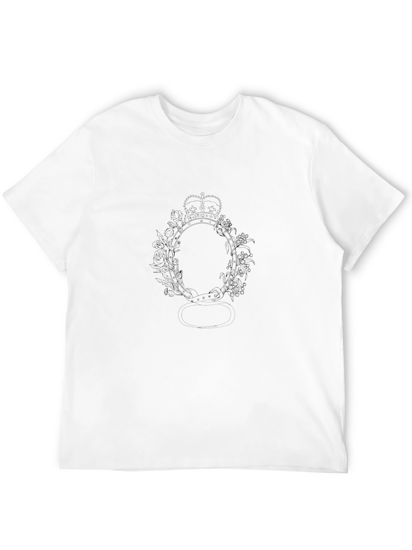 Mens Black Graphic Print Crew Neck T-Shirt