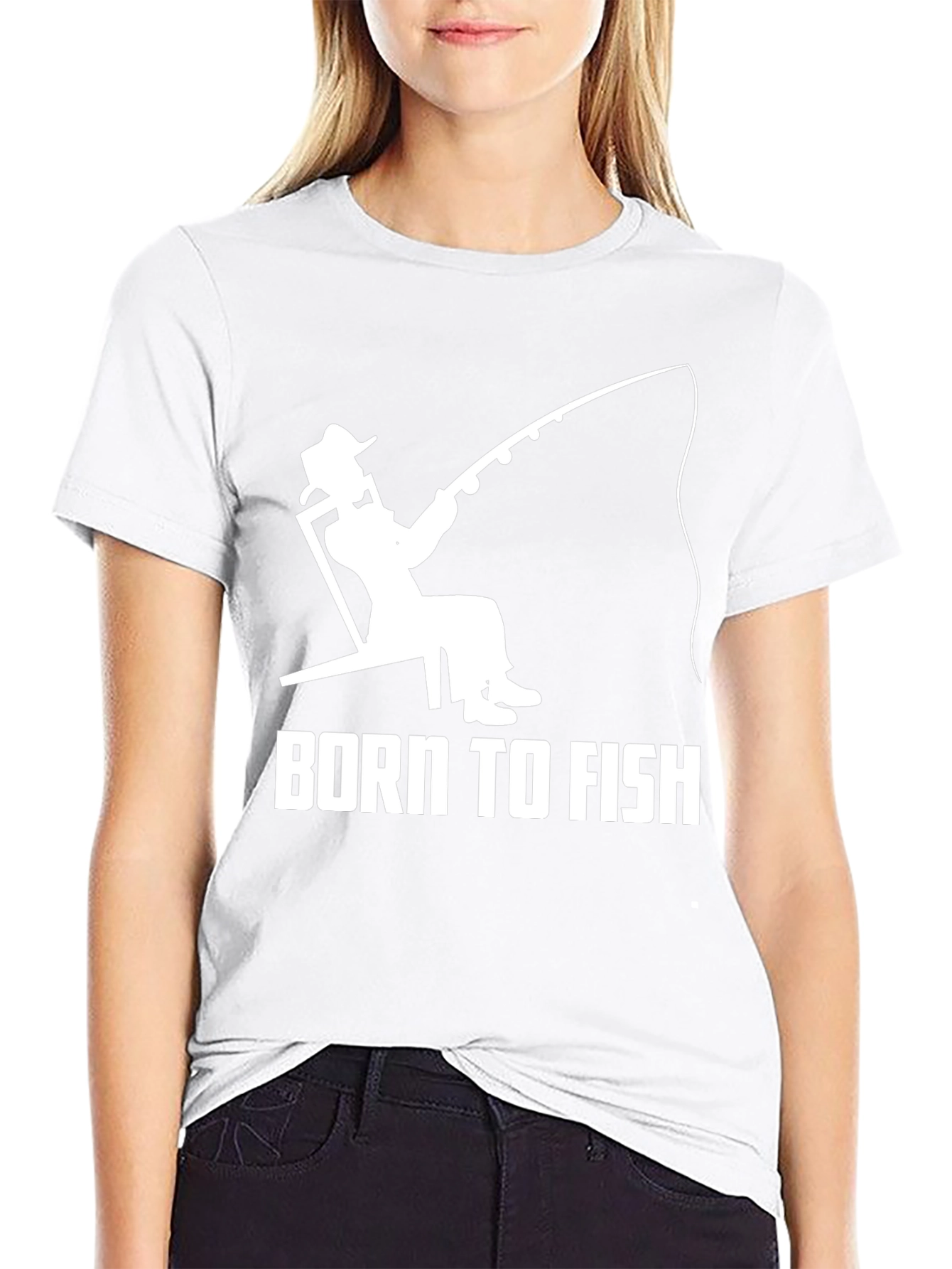 Born To Fish Black Graphic T-Shirt