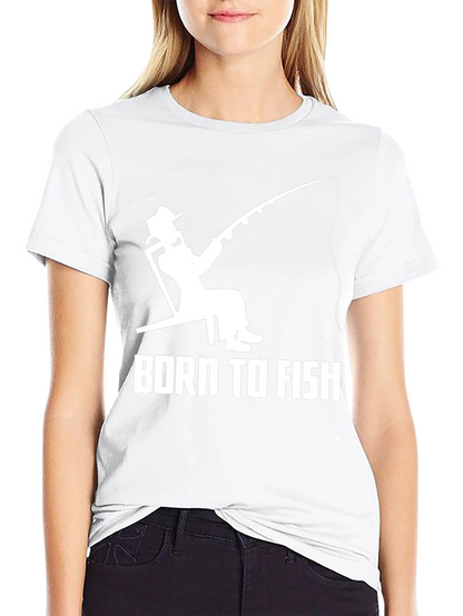 Born To Fish Black Graphic T-Shirt