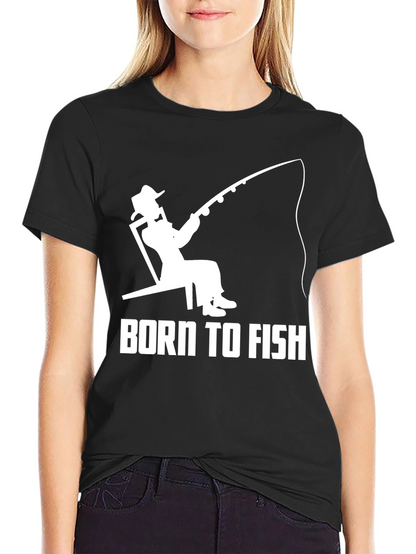 Born To Fish Black Graphic T-Shirt