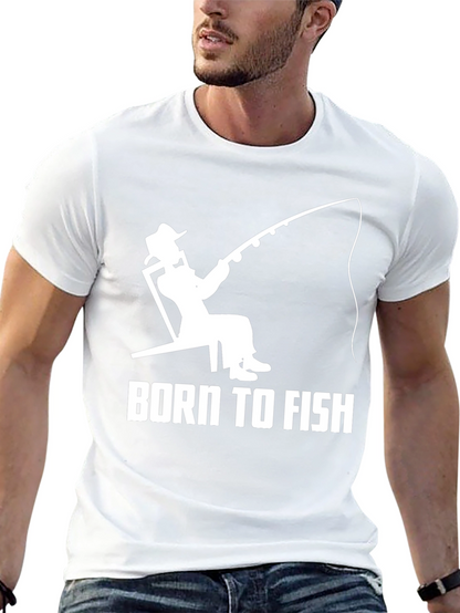 Born To Fish Black Graphic T-Shirt