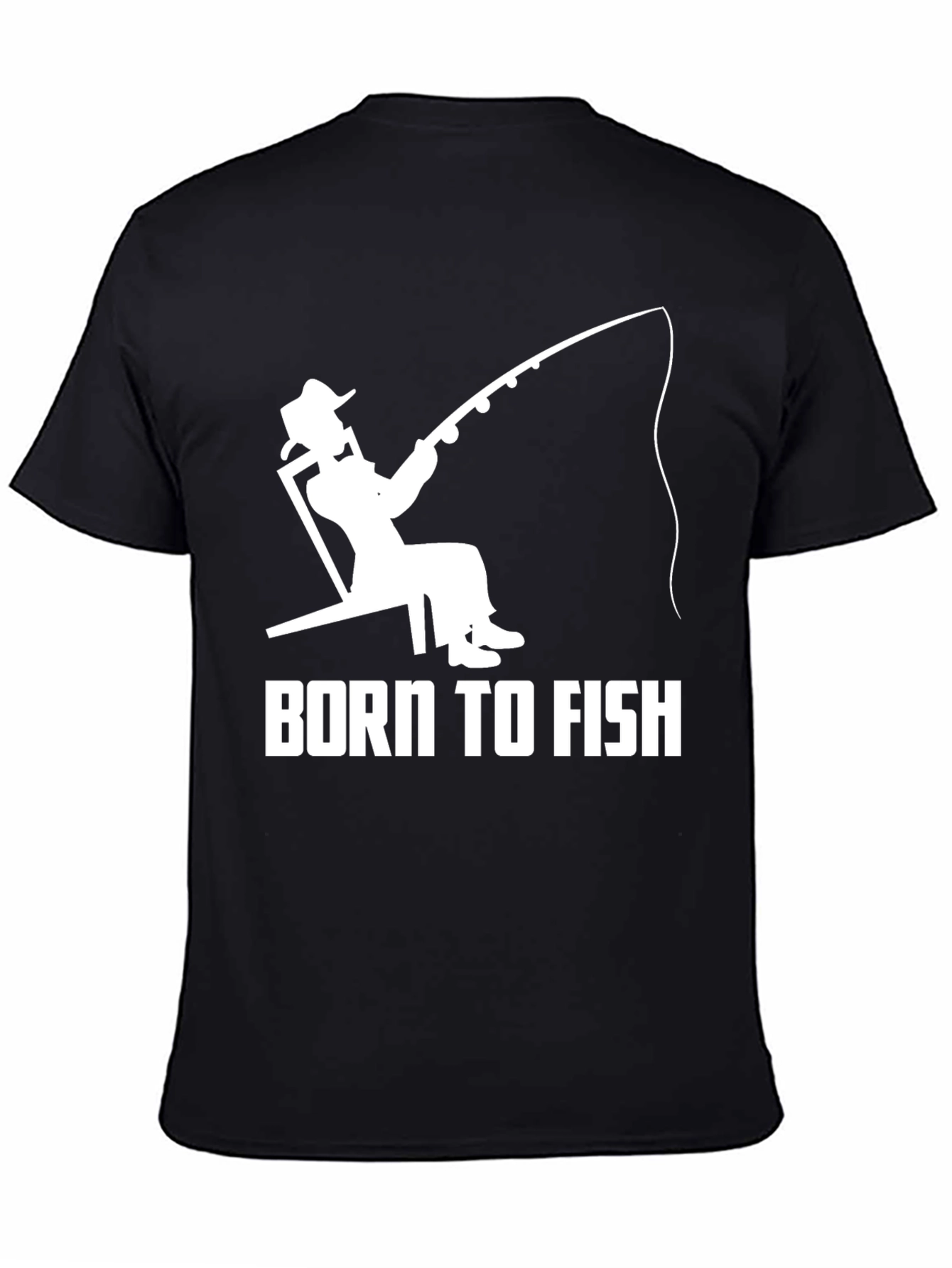 Born To Fish Black Graphic T-Shirt